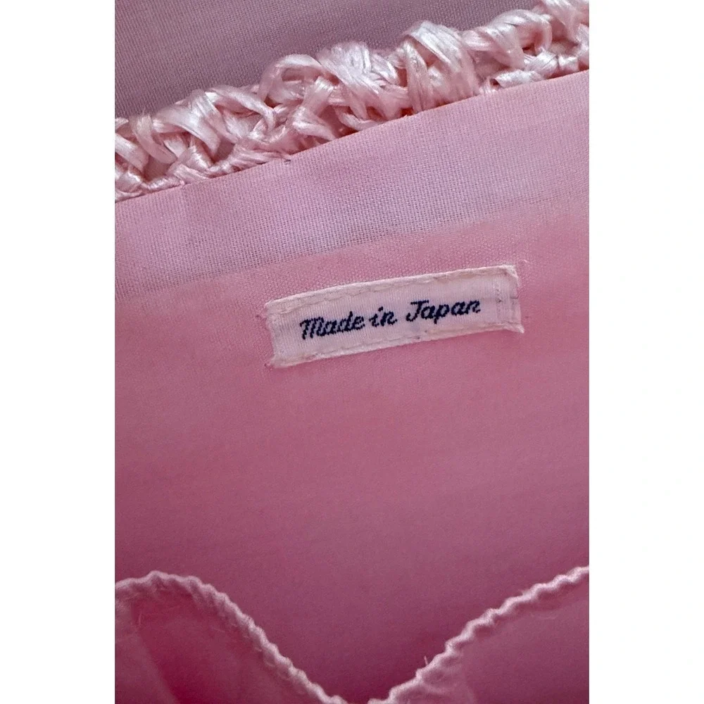 Barbiecore Vintage Pink Straw Handbag Pretty in Pink Made in Japan Turn Lock Bag